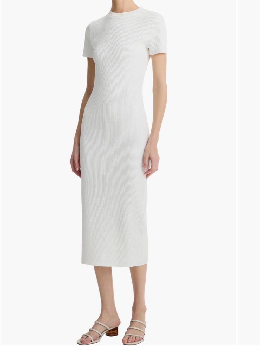 Vince Ribbed Knit T-Shirt Dress